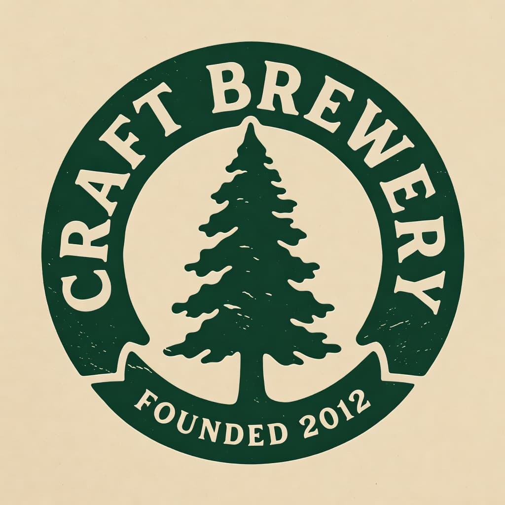 Vintage brewery badge logo idea from the AI logo design app